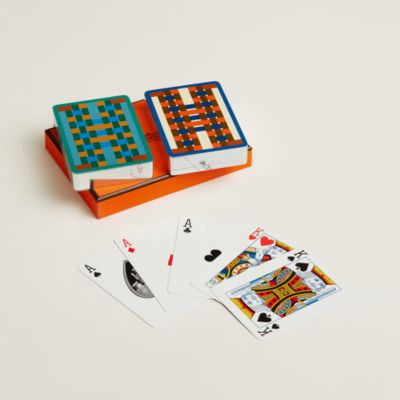 Set of 2 H Tissage poker playing cards | Hermès USA